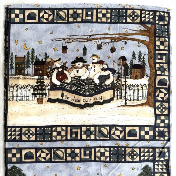 Rare MODA Fabric 6 Quilt Blocks "Winter Quilt Festival" Snowmen Deb Strain - Picture 4 of 8